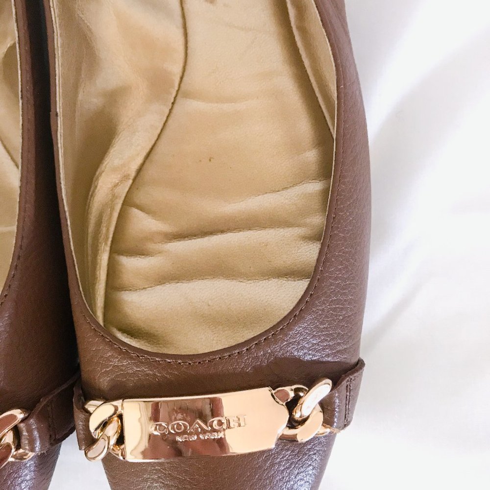coach // brown leather buckle flats - Picture 5 of 5